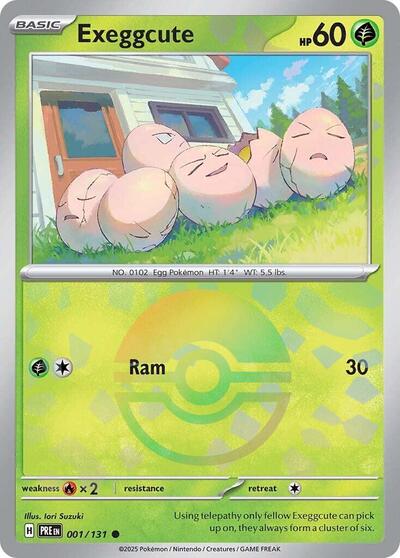 Scarlet & Violet Prismatic Evolutions - 001/132 Exeggcute (Poke Ball Pattern) Common