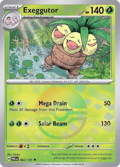 Scarlet & Violet Prismatic Evolutions - 002/131 Exeggutor (Poke Ball Pattern) Uncommon
