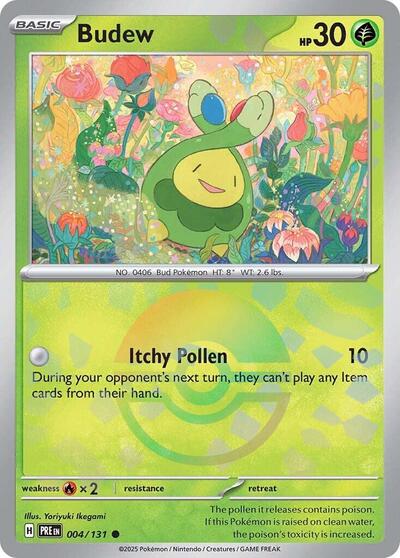 Scarlet & Violet Prismatic Evolutions - 004/132 Budew (Poke Ball Pattern) Common