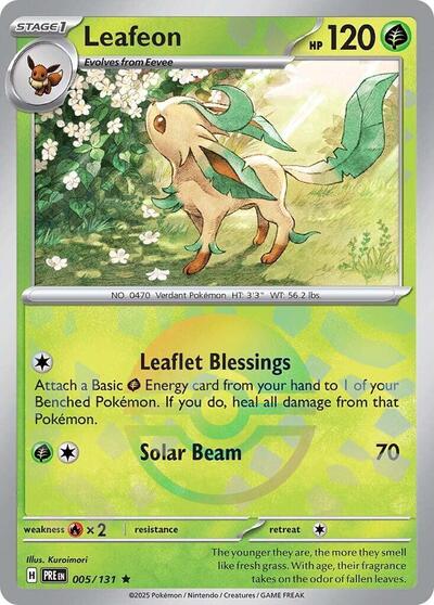 Scarlet & Violet Prismatic Evolutions - 005/131 Leafeon (Poke Ball Pattern) Rare