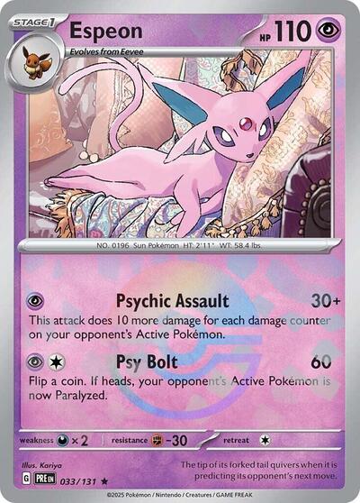 Scarlet & Violet Prismatic Evolutions - 033/131 Espeon (Poke Ball Pattern) Rare