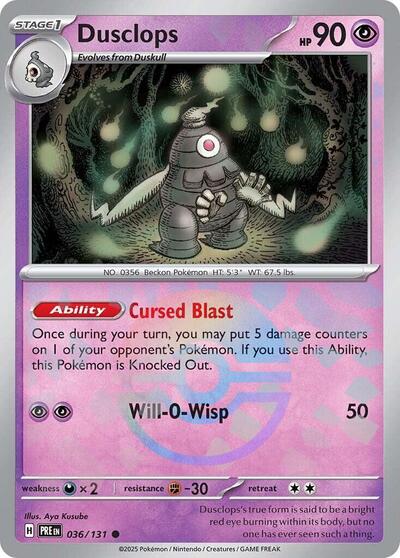 Scarlet & Violet Prismatic Evolutions - 036/131 Dusclops (Poke Ball Pattern) Common