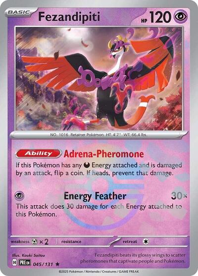 Scarlet & Violet Prismatic Evolutions - 045/131 Fezandipiti (Poke Ball Pattern) Rare