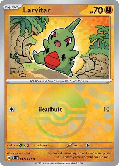 Scarlet & Violet Prismatic Evolutions - 047/131 Larvitar (Poke Ball Pattern) Common