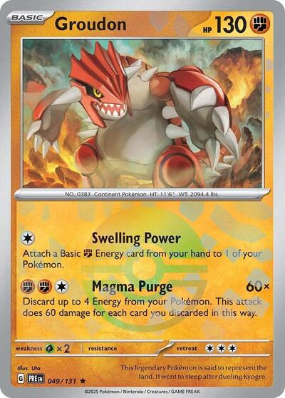 Scarlet & Violet Prismatic Evolutions - 049/131 Groudon (Poke Ball Pattern) Rare