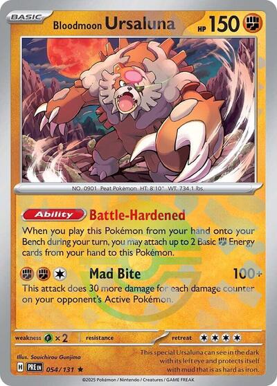 Scarlet & Violet Prismatic Evolutions - 054/131 Bloodmoon Ursaluna (Poke Ball Pattern) Rare