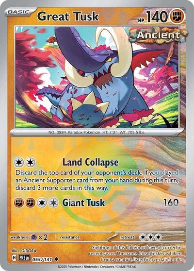 Scarlet & Violet Prismatic Evolutions - 055/131 Great Tusk (Poke Ball Pattern) Uncommon