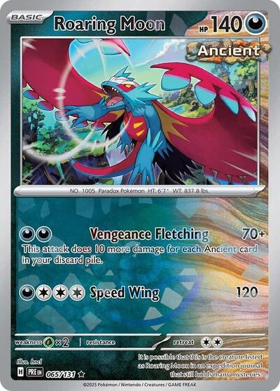 Scarlet & Violet Prismatic Evolutions - 065/131 Roaring Moon (Poke Ball Pattern) Rare