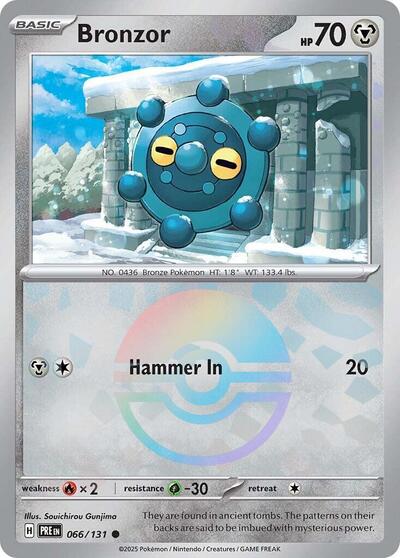 Scarlet & Violet Prismatic Evolutions - 066/131 Bronzor (Poke Ball Pattern) Common