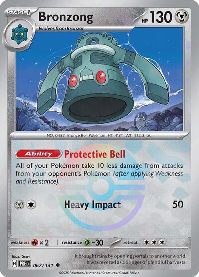 Scarlet & Violet Prismatic Evolutions - 067/131 Bronzong (Poke Ball Pattern) Uncommon