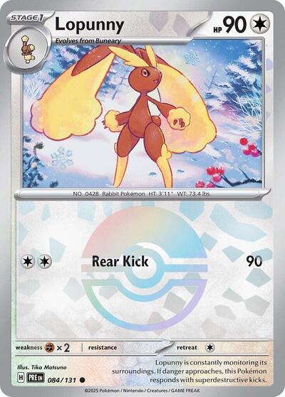 Scarlet & Violet Prismatic Evolutions - 084/131 Lopunny (Poke Ball Pattern) Common