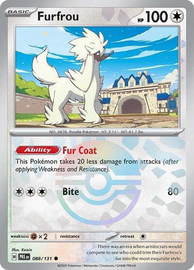 Scarlet & Violet Prismatic Evolutions - 088/131 Furfrou (Poke Ball Pattern) Common