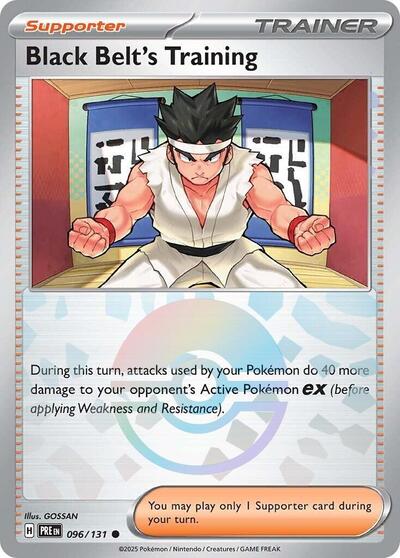 Scarlet & Violet Prismatic Evolutions - 096/131 Black Belt's Training - 096/131 (Poke Ball Pattern) Common