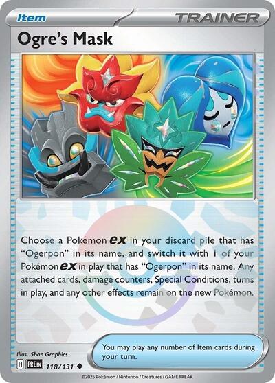 Scarlet & Violet Prismatic Evolutions - 118/131 Ogre's Mask (Poke Ball Pattern) Uncommon