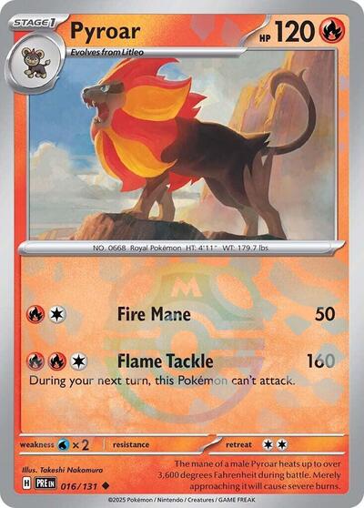 Scarlet & Violet Prismatic Evolutions - 016/131 Pyroar (Master Ball Pattern) Uncommon