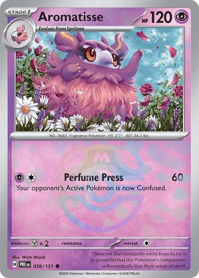 Scarlet & Violet Prismatic Evolutions - 039/131 Aromatisse (Master Ball Pattern) Common