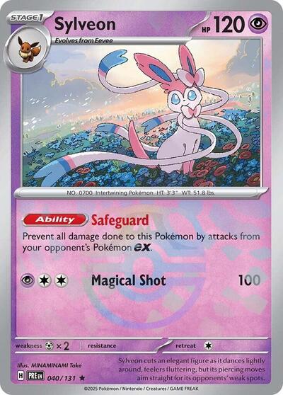 Scarlet & Violet Prismatic Evolutions - 040/131 Sylveon (Master Ball Pattern) Rare