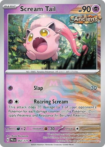 Scarlet & Violet Prismatic Evolutions - 042/131 Scream Tail (Master Ball Pattern) Uncommon