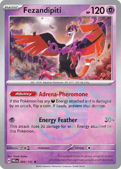 Scarlet & Violet Prismatic Evolutions - 045/131 Fezandipiti (Master Ball Pattern) Rare