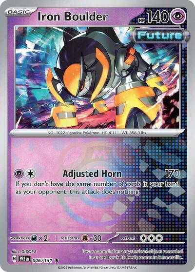 Scarlet & Violet Prismatic Evolutions - 046/131 Iron Boulder (Master Ball Pattern) Rare