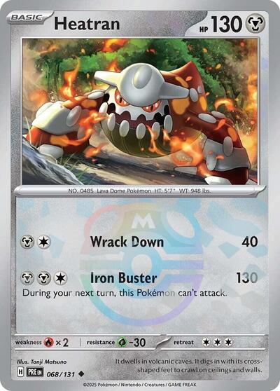 Scarlet & Violet Prismatic Evolutions - 068/131 Heatran (Master Ball Pattern) Uncommon