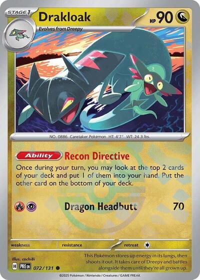 Scarlet & Violet Prismatic Evolutions - 072/131 Drakloak (Master Ball Pattern) Common