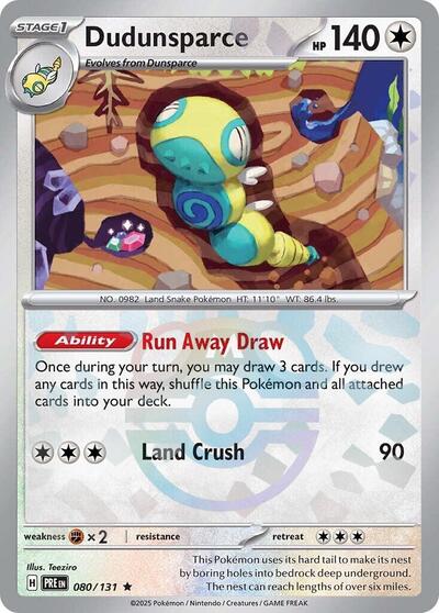 Scarlet & Violet Prismatic Evolutions - 080/131 Dudunsparce (Master Ball Pattern) Rare