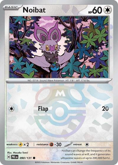 Scarlet & Violet Prismatic Evolutions - 090/131 Noibat (Master Ball Pattern) Common