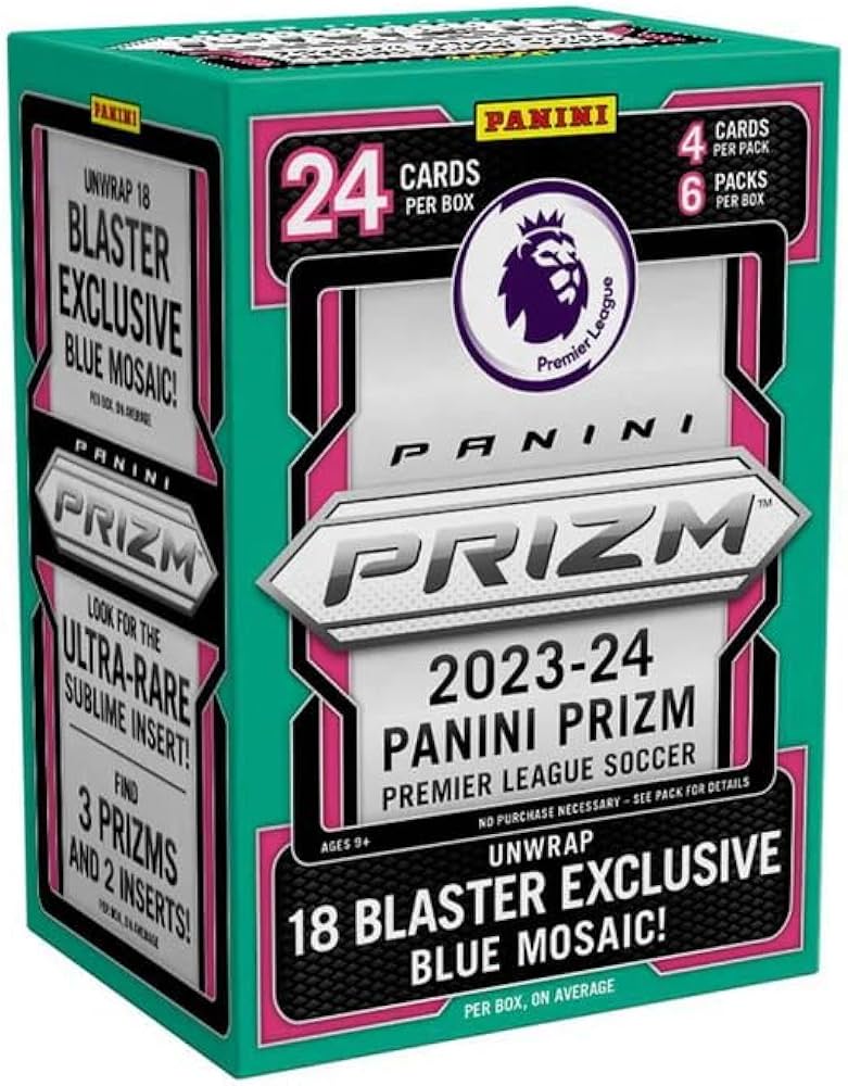 2023-24 Panini EPL Prizm Soccer Hobby Blaster Box [Blue Ice Mosaics]