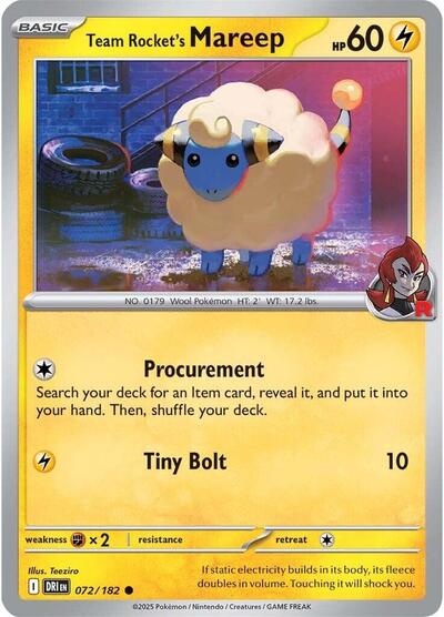Scarlet & Violet Destined Rivals - 072/182 Team Rocket's Mareep Common