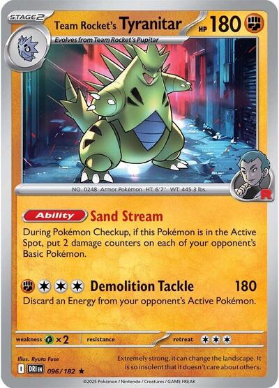 Scarlet & Violet Destined Rivals - 096/182 Team Rocket's Tyranitar Rare