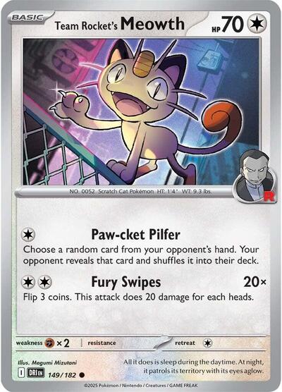 Scarlet & Violet Destined Rivals - 149/182 Team Rocket's Meowth Common