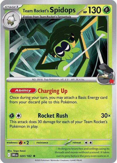Scarlet & Violet Destined Rivals - 020/182 Team Rocket's Spidops Rare