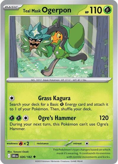 Scarlet & Violet Destined Rivals - 026/182 Teal Mask Ogerpon Uncommon