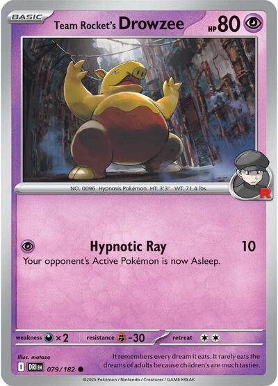 Scarlet & Violet Destined Rivals - 079/182 Team Rocket's Drowzee Common