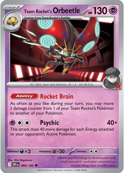 Scarlet & Violet Destined Rivals - 089/182 Team Rocket's Orbeetle Uncommon
