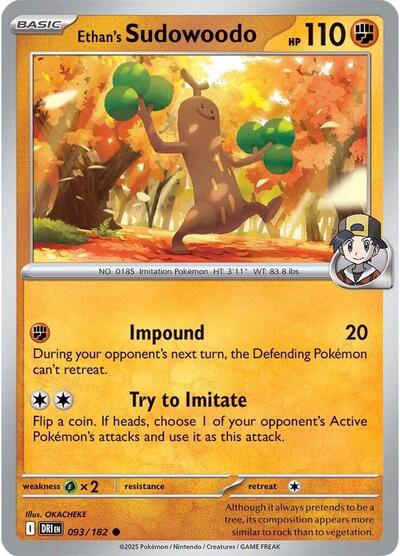 Scarlet & Violet Destined Rivals - 093/182 Ethan's Sudowoodo Common