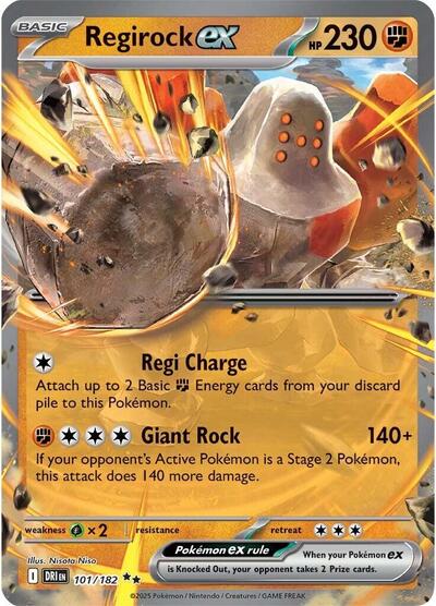 Scarlet & Violet Destined Rivals - 101/182 Regirock ex Double Rare