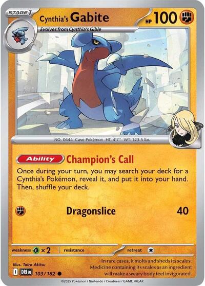 Scarlet & Violet Destined Rivals - 103/182 Cynthia's Gabite Common