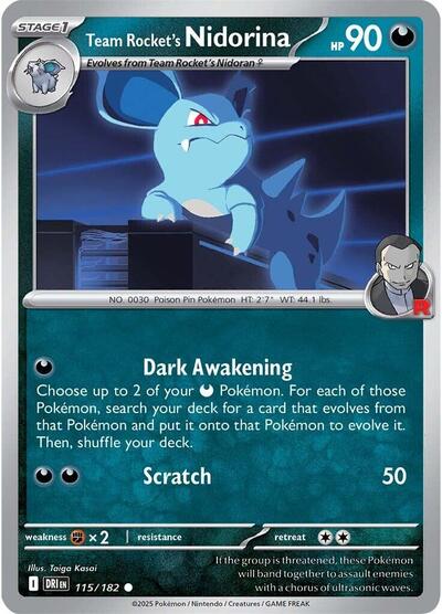Scarlet & Violet Destined Rivals - 115/182 Team Rocket's Nidorina Common