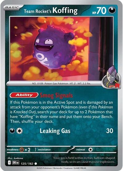Scarlet & Violet Destined Rivals - 125/182 Team Rocket's Koffing Common