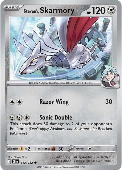 Scarlet & Violet Destined Rivals - 142/182 Steven's Skarmory Common