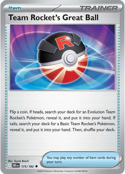 Scarlet & Violet Destined Rivals - 175/182 Team Rocket's Great Ball Uncommon