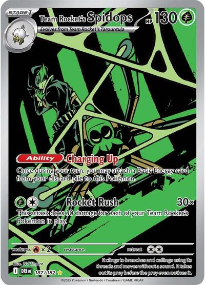 Scarlet & Violet Destined Rivals - 187/182 Team Rocket's Spidops Illustration Rare