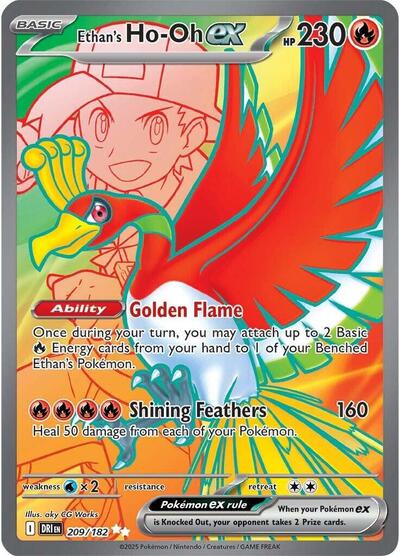 Scarlet & Violet Destined Rivals - 209/182 Ethan's Ho-Oh ex Ultra Rare