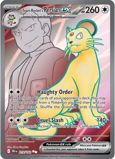 Scarlet & Violet Destined Rivals - 219/182 Team Rocket's Persian ex Ultra Rare