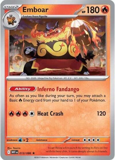 Scarlet & Violet White Flare - 013/086 Emboar Rare