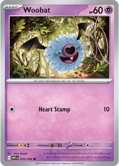 Scarlet & Violet White Flare - 036/086 Woobat Common