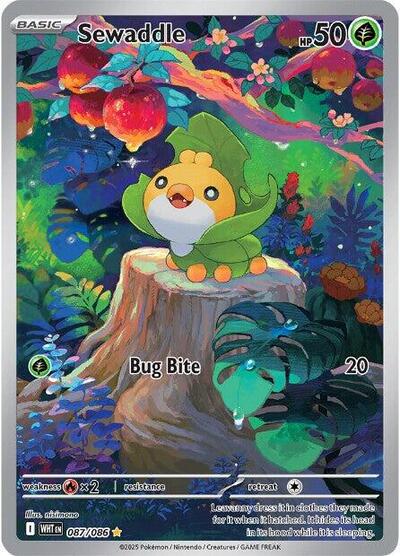 Scarlet & Violet White Flare - 087/086 Sewaddle Illustration Rare