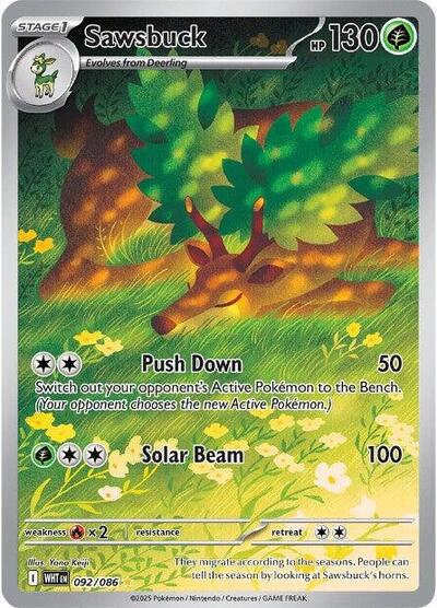 Scarlet & Violet White Flare - 092/086 Sawsbuck Illustration Rare